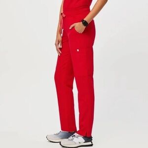 Figs winning red cargo yola scrub pants